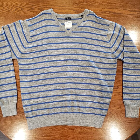 Men's PD & C Striped V-neck Sweater XL New - Picture 1 of 9